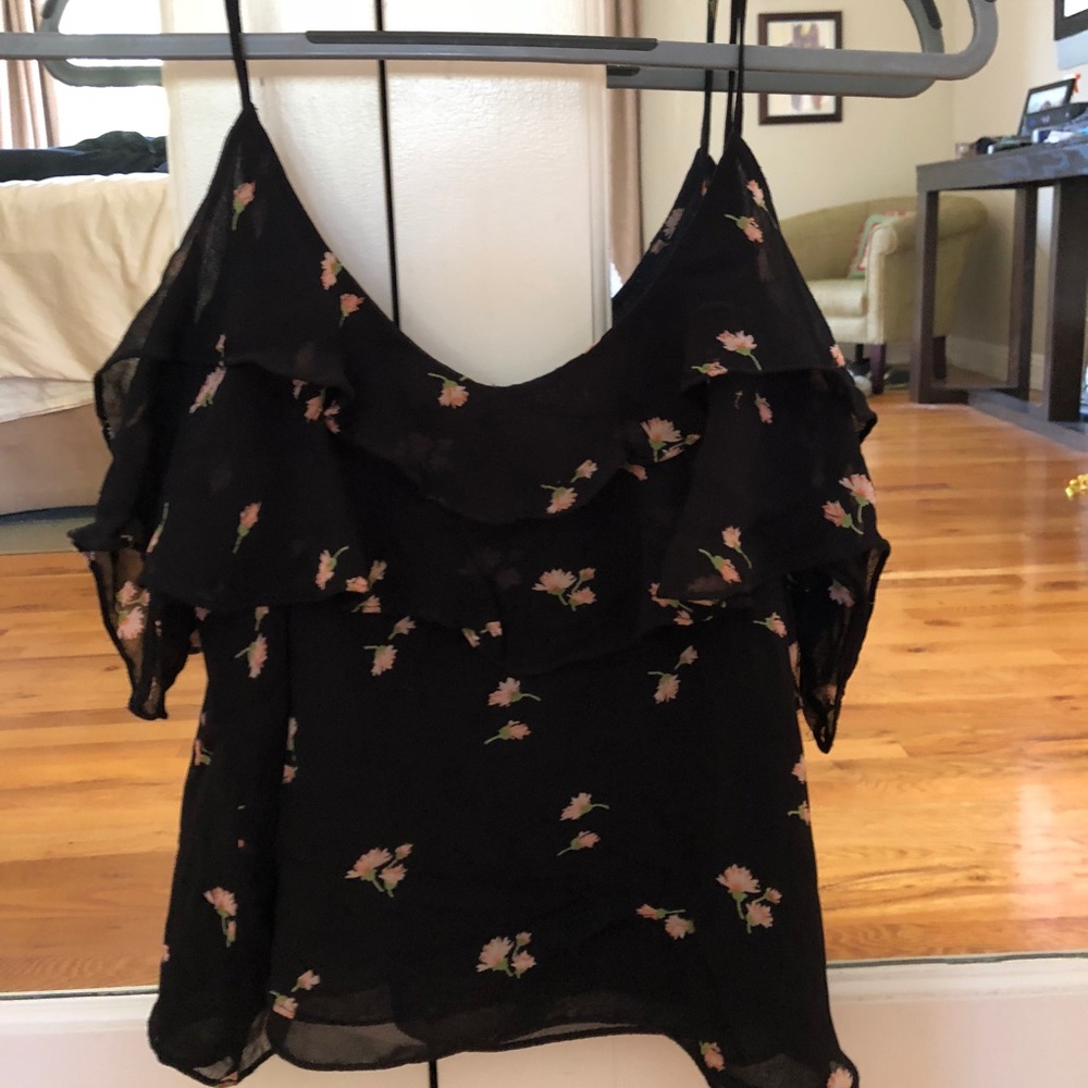 Zara flower top over the shoulder